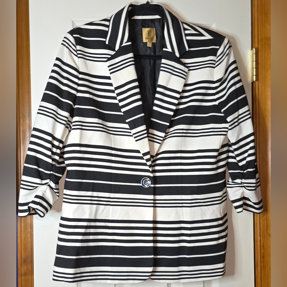 Women's 14 Kasper Striped Women's Blazer Business Office Workwear Classic